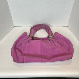 Magenta suede purse/ tote. It’s Gap and it’s vintage.